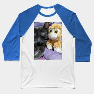 Smokey cat and monkey toy Baseball T-Shirt